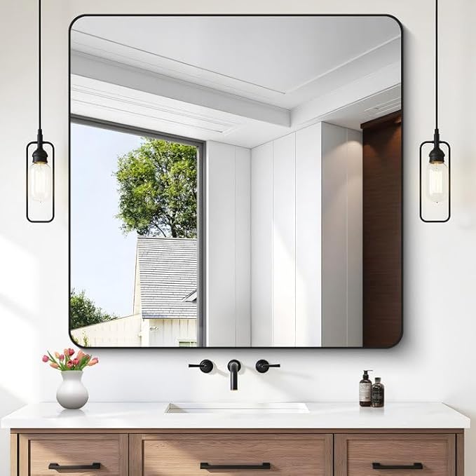 FORBATH Bathroom Mirror 42x42 Inch, Large Square Vanity Mirror by FORBATH