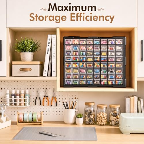 64-drawer organizer craft organizers and storage with dividers showing dimensions