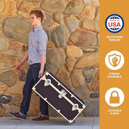 rhino small essential trunk with wheels, camp footlocker, package contents