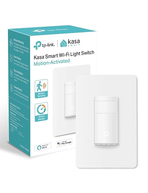 Kasa Smart WiFi Motion Sensor Switch, Single Pole, Needs Neutral Wire, 2.4GHz by KasaSmartbyTP-Link