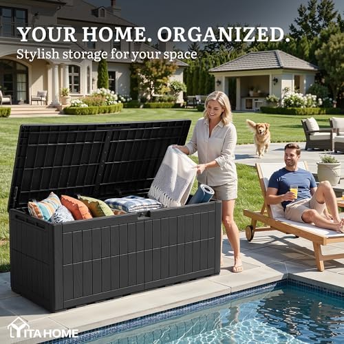 yitahome 200 gallon large outdoor storage box xl, close-up detail