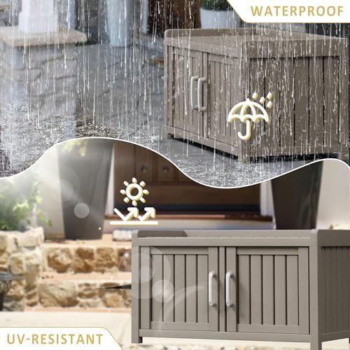 storage bench - 2 doors waterproof resin shoe on a desk or shelf