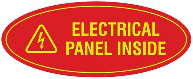 Signs ByLITA Oval Electrical Panel Inside Sign by SignsByLITA