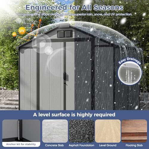 cdcasa 8x6x7 ft resin shed with floor included, package contents