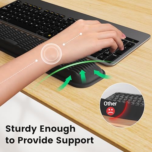 MEKASS Ergonomic Wrist Rest for Keyboard and Mouse, Soft Memory Foam Keyboard - Image 4