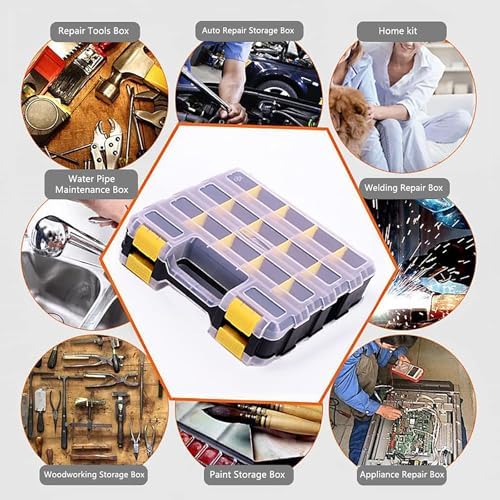 aidy-pro tools box organizer double side 34 compartments shown in use