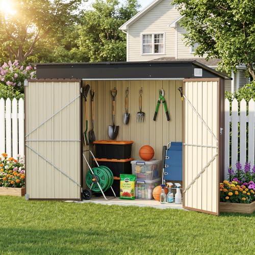 lausaint home 8 x 4 ft outdoor storage on a desk or shelf