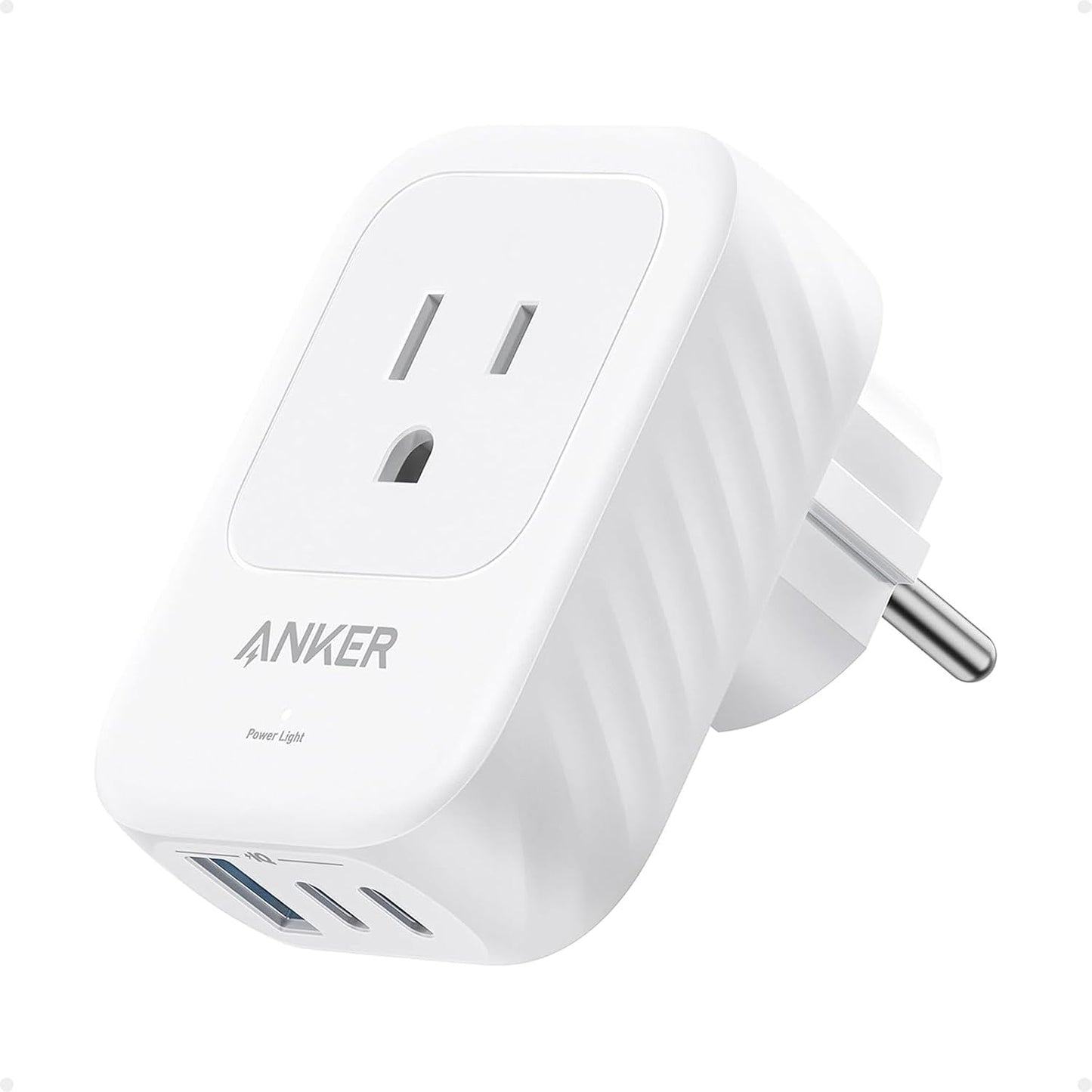 Anker Travel Adapter, European Travel Plug Adapter, US to Europe, 15W | Internationl Travel Essentials, 2 AC, 1 USB A, 2 USB C, Compact Type E/F for iPhone, iPad, TUV Listed (Not for Type L/G)