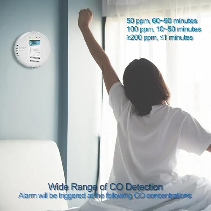 Carbon Monoxide Detector, VzmcovCO Monitor Powered by AA Battery, - Image 5