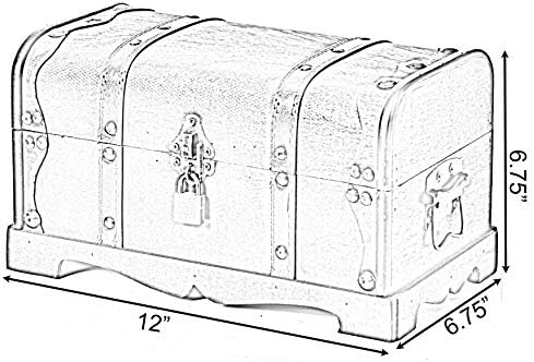 vintiquewise small pirate style wooden treasure chest (chest, package contents