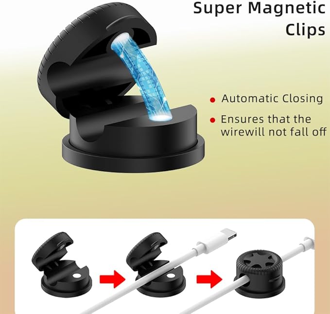 ITUGOU 11PCS Cable Management Cord Holder Organizer, Magnetic Cable Clips - Image 9