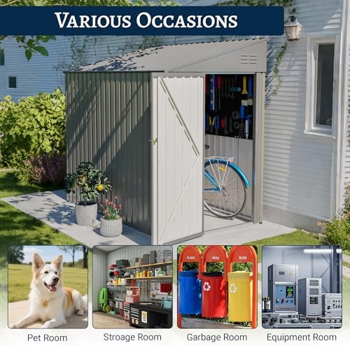 yopto 4x7 ft outdoor storage shed lean to, view 10