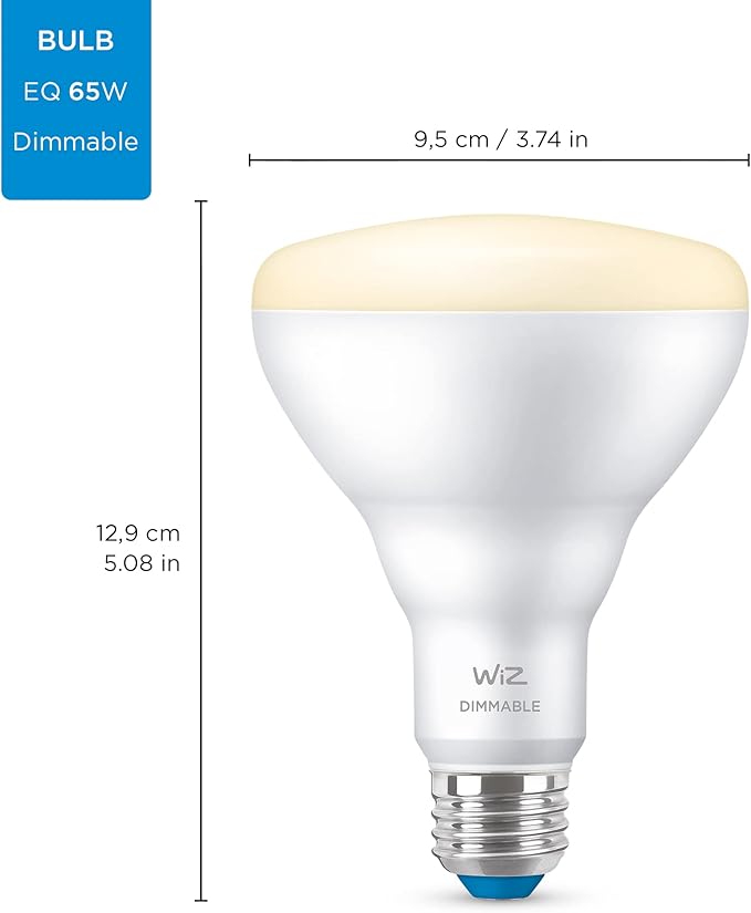 WiZ 65W BR30 Soft White LED Smart Bulb - Image 2