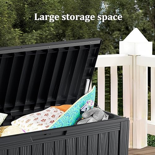 tarkari 80 gallon outdoor storage box waterproof, resin, package contents