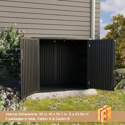 kinying larger outdoor storage shed weather resistance, resin on a desk or shelf