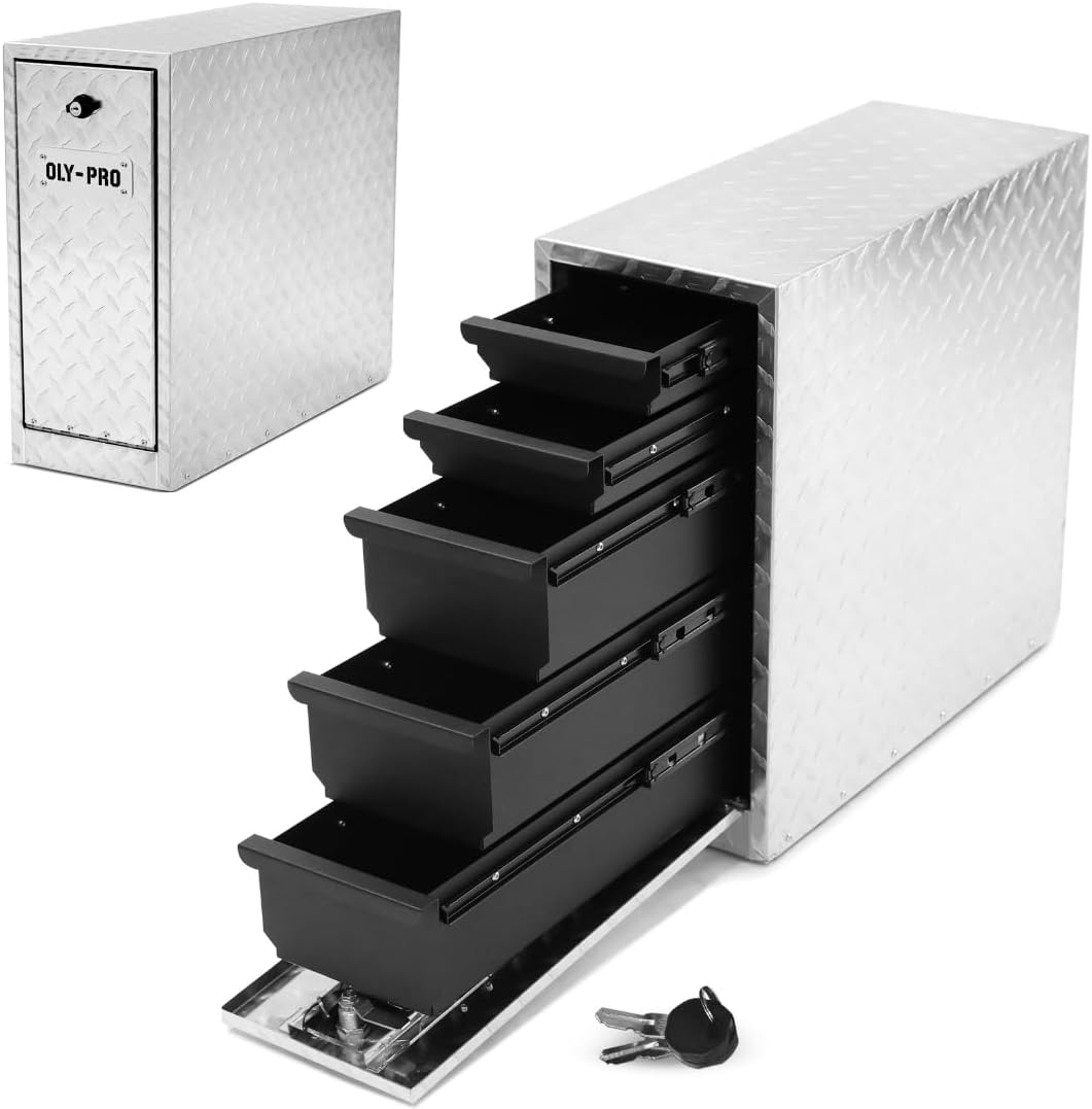 truck bed tool box with 5-drawer slides |, main product view