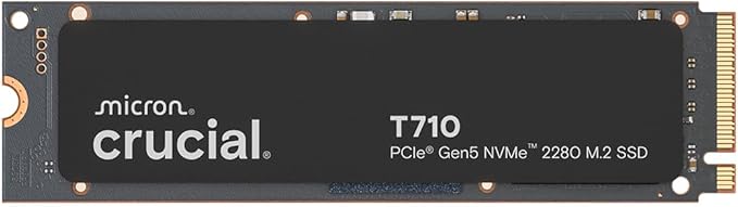 Crucial T710 PCIe Gen5 NVMe 1TB SSD, 900 MB/s, Laptop & Desktop Compatible by Crucial