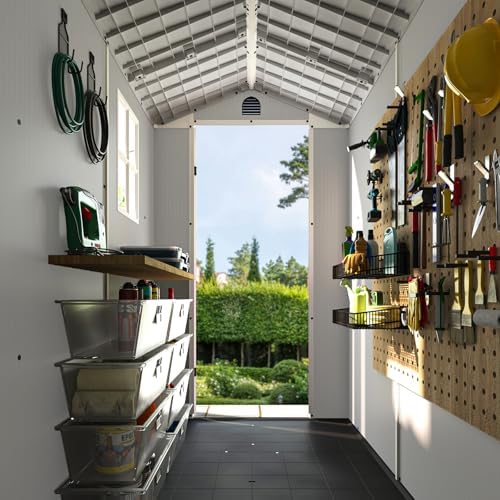 patiowell 4x6 ft plastic outdoor storage shed with, view 9