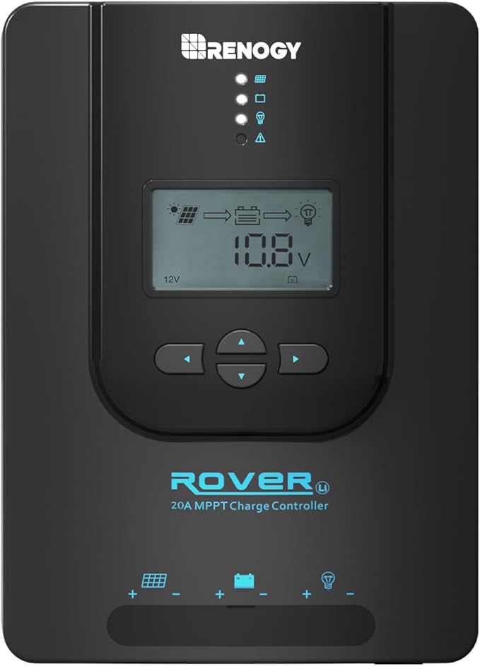 Renogy Charge Controller-Rover 20A MPPT 12V/24V Auto-Detect LCD Display | 99.9% by RenogySolar