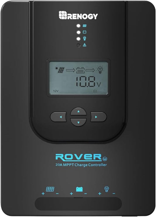 Renogy Charge Controller-Rover 20A MPPT 12V/24V Auto-Detect LCD Display | 99.9% by RenogySolar