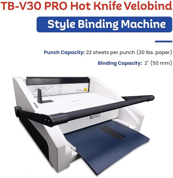 TruBind Hot Knife Velobind Binding Machine | 22 Sheet Punch Capacity | Bind up - Image 3