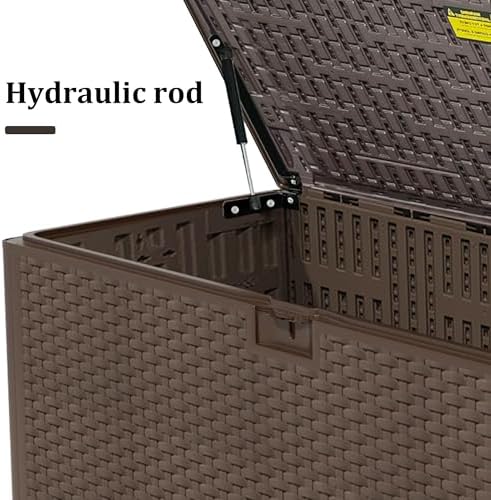 180 pro gallon waterproof outdoor storage bin resin showing dimensions