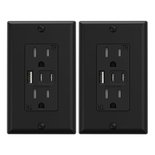 ELEGRP USB Outlets, 15 Amp Wall Outlet by ELEGRP%7CELEGROUP