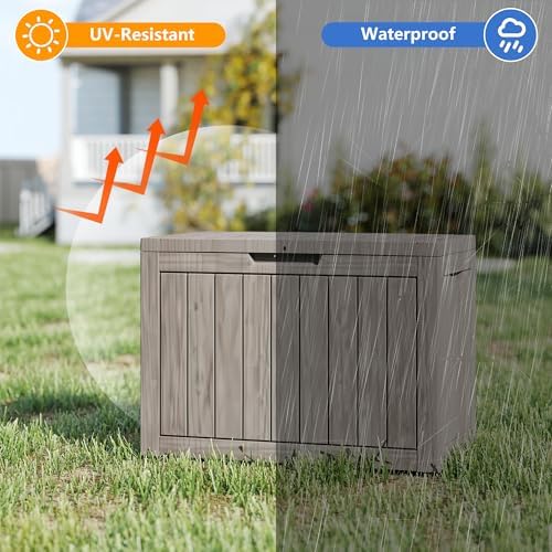 35 gallon outdoor cushion storage deck boxes outdoor shown in use