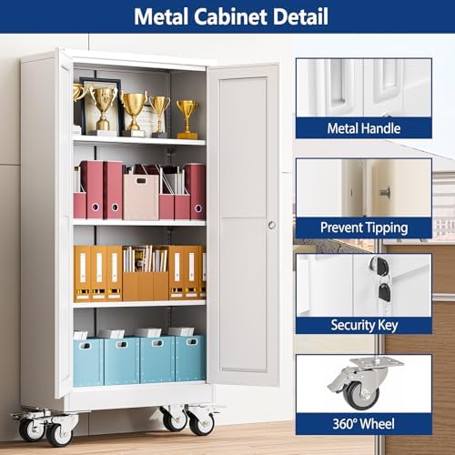 ckzbx metal garage storage cabinet with locking doors, close-up detail