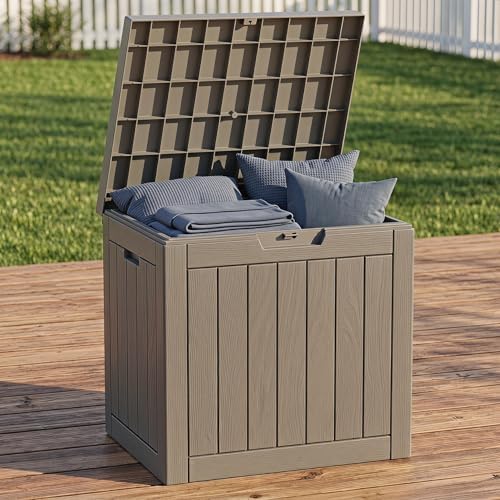 nicbex 30 gallon deck box, waterproof resin outdoor, view 9
