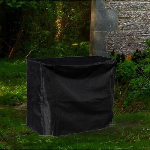 sunnydaze 2-foot firewood log rack cover, black, front angle view