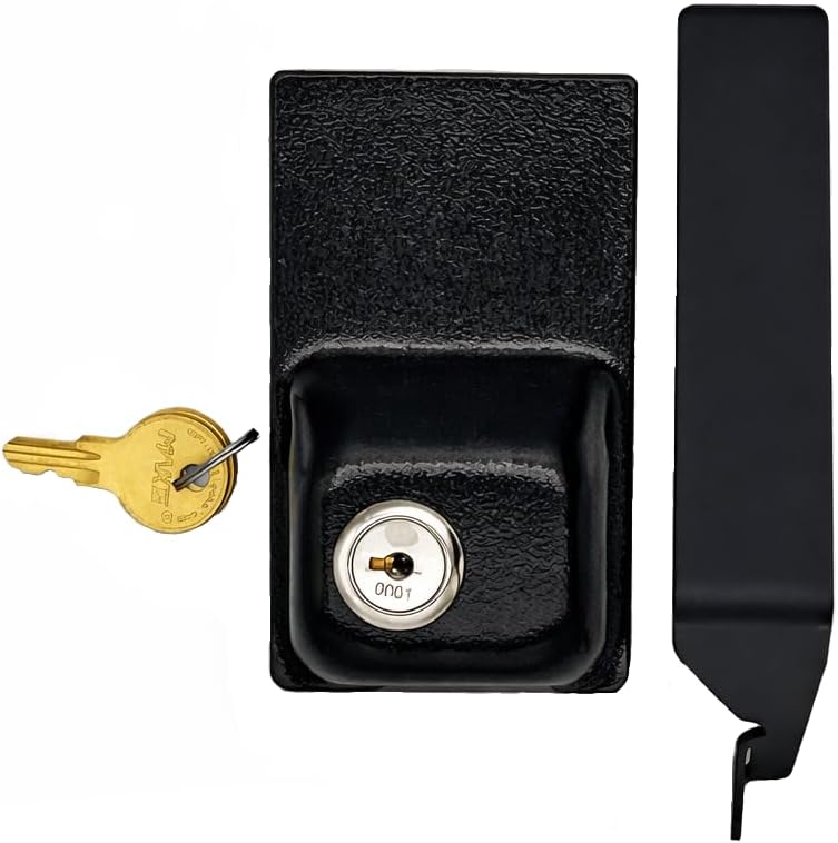 Child Proof Fridge Lock with Keys | 100% Metal, No Drill | Baby Proof Refrigerator Lock for Toddlers | 400 lbf (1 Pack, Black)