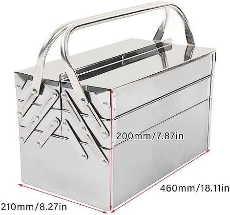 dioche metal cantilever tool box – 3-layer folding on a desk or shelf