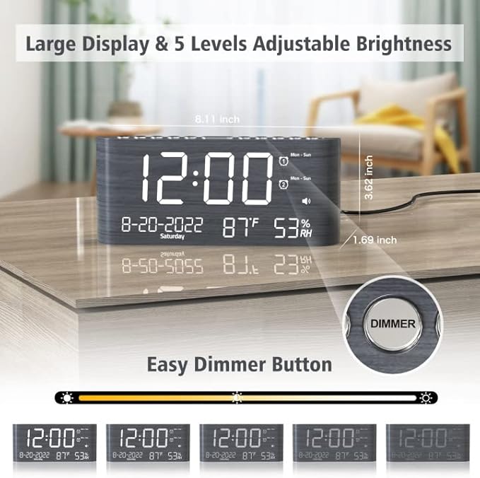 Mesqool Digital Alarm Clock, - Image 3