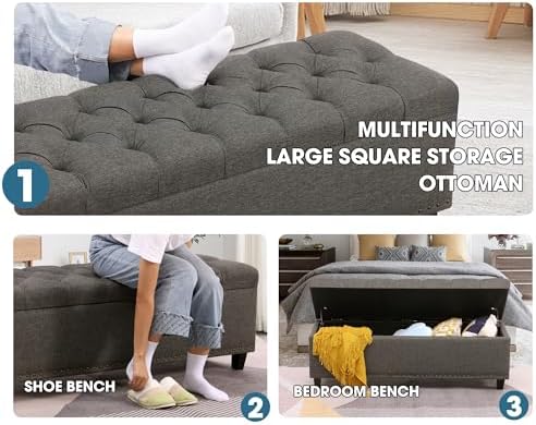 grepatio 51" ottoman storage benches, 30 gallons end, package contents