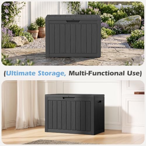 outdoor storage box waterproof, 45 gallon deck box, package contents