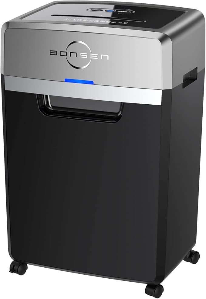 BONSEN Heavy Duty Paper Shredder, 24-Sheet Cross-Cut Shredder, 40-Min by BONSEN
