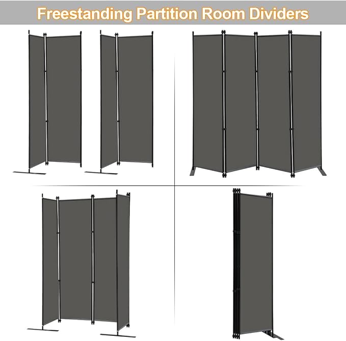 MAYOLIAH 4 Panel Room Divider Screen 6Ft Tall Foldable Privacy Dividers Indoor - Image 4