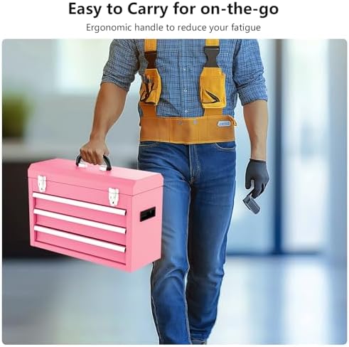 3 drawer metal tool box, portable metal tool, package contents