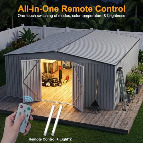 12ft outdoor storage shed,grey metal waterproof shed with, close-up detail