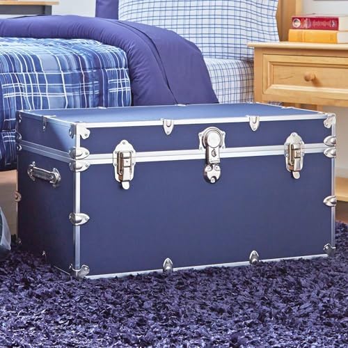 rhino classic xxl storage trunk, college dorm chest showing dimensions