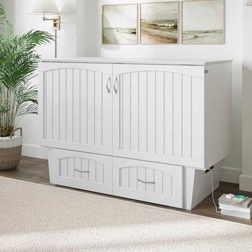 afi, nantucket murphy bed chest full with 6" showing dimensions
