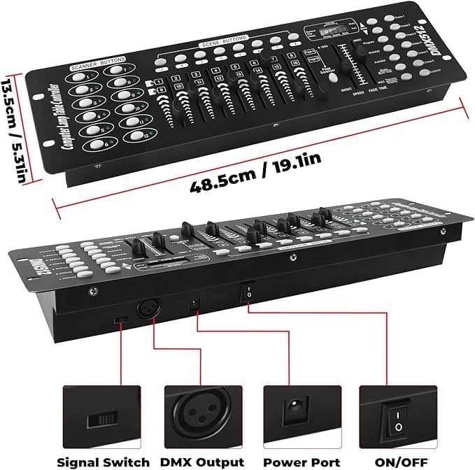 192 DMX Controller Use for Editing Program of Stage Lighting, DMX 512 DJ - Image 2