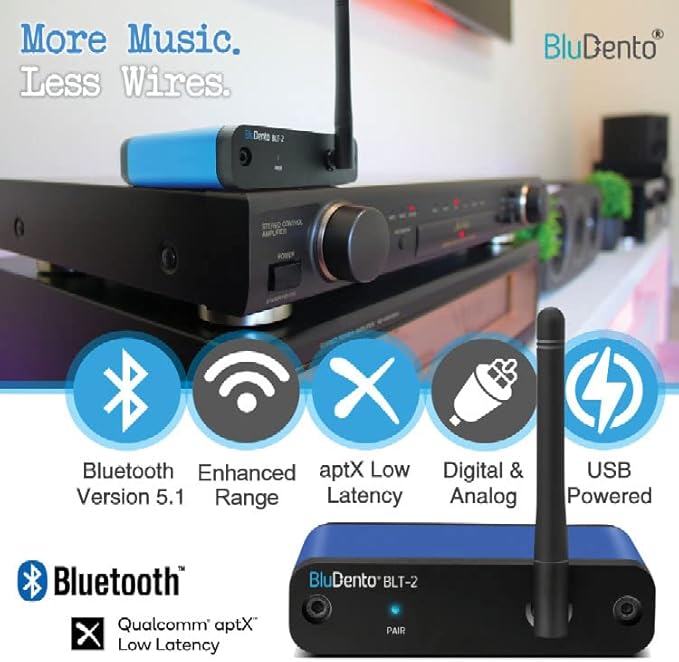 BLT-2 Hi-Fi Bluetooth 5.1 Audio Receiver – aptX HD/AAC, Audiophile TI DAC - Image 2