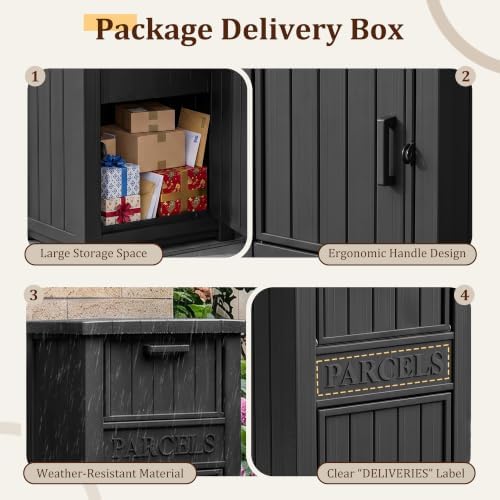 package delivery boxes for outside, 120 gallon outdoor, package contents