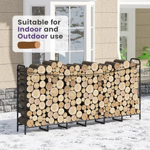 heavy duty firewood rack, metal log holder for showing dimensions