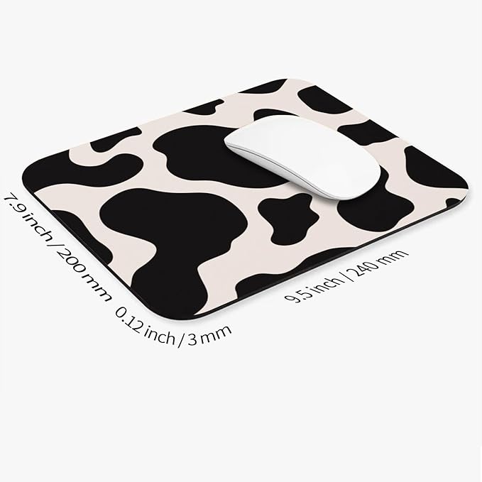 Armanza Square Mouse Pad Black Cow Print, Personalized Premium-Textured Custom - Image 2