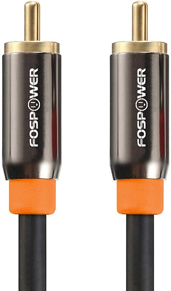 FosPower Digital Audio Coaxial Cable Premium S/PDIF RCA Male to RCA Male by FosPower