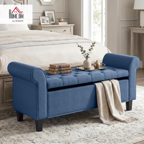 homcom 47" storage ottoman end of bed bench shown in use