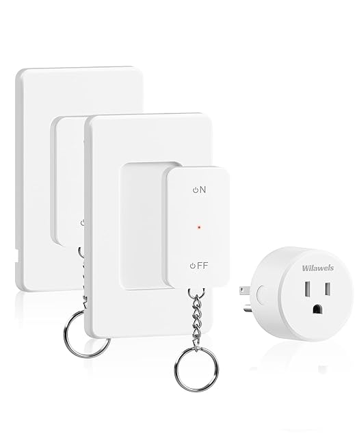 WILAWELS Remote Control Outlet Wireless Wall Mounted Light Switch, Wireless On by Wilawels